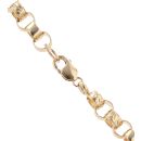 9ct Yellow Gold Patterned and Plain Belcher Chain 16"