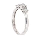 9ct White Gold 0.25ct Diamond Triple Cluster Ring