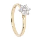 9ct Yellow Gold Certificated Diamond Cluster Ring