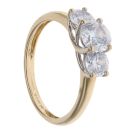 18ct Yellow Gold Cubic Zirconia Three Stone Ring