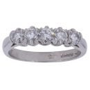 Platinum 0.55ct Brilliant Cut Diamond Five Stone Ring