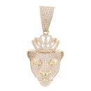 9ct Yellow Gold Cubic Zirconia Princess Lioness Pendant