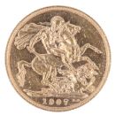 1907 Edward VII Large Head UK Full Sovereign Coin