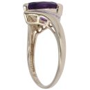9ct Yellow Gold 0.02ct Diamond And Amethyst Ring