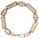 9ct Yellow and Rose Gold Stars and Bars Bracelet 7.5"