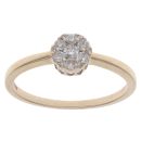 9ct Yellow Gold 0.25ct Brilliant Cut Diamond Cluster Ring