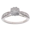 9ct White Gold 0.50ct Brilliant Cut Diamond Cluster Ring