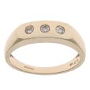 9ct Yellow Gold 0.20ct Diamond Trilogy Signet Ring