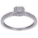 9ct White Gold 0.25ct Brilliant and Single Cut Diamond Cluster Ring
