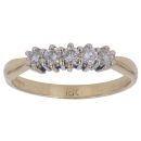 18ct Yellow Gold 0.33ct Brilliant Cut Diamond Five Stone Ring