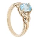 9ct Yellow Gold Created Blue Topaz Dress Ring