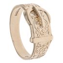 9ct Yellow Gold Patterned Buckle Ring