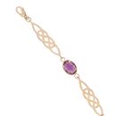 9ct Yellow Gold Amethyst Celtic Bracelet 8"