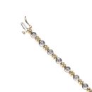 14ct Yellow and White Gold 1.00ct Brilliant Cut Diamond Fancy Bracelet 7.5"