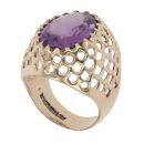 9ct Yellow Gold Amethyst Signet Ring