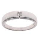18ct White Gold 0.12ct Princess Cut Diamond Signet Ring