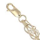 9ct Yellow Gold Amethyst Fancy Bracelet 7"
