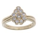 9ct Yellow Gold Cubic Zirconia Cluster Ring