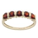 9ct Yellow Gold Garnet Five Stone Ring