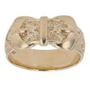 9ct Yellow Gold Patterned Buckle Ring