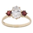 9ct Yellow Gold Cubic Zirconia Three Stone Ring
