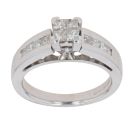 14ct White Gold 0.65ct Princess Cut Diamond Cluster Ring