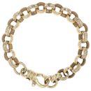 9ct Yellow Gold Patterned and Plain Belcher Bracelet 8"