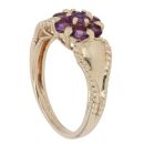 9ct Yellow Gold Amethyst Cluster Ring