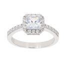 Silver Cubic Zirconia Cluster Ring by Icesia