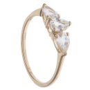 9ct Yellow Gold White Sapphire Three Stone Ring