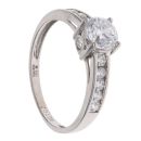 9ct White Gold Cubic Zirconia Single Stone Ring