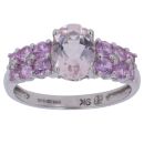 9ct White Gold Pink Morganite and Sapphire Fancy Ring