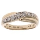 9ct Yellow Gold 0.25ct Brilliant Cut Diamond Crossover Ring