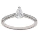 Platinum 0.75ct Pear and Brilliant Cut Diamond Solitaire Ring
