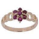 9ct Yellow Gold Ruby Cluster Ring