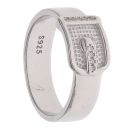 Silver Cubic Zirconia Buckle Ring By Icesia