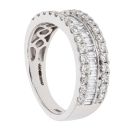 18ct White Gold 1.00ct Diamond Three Row Ring