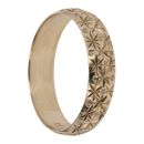 9ct Yellow Gold Patterned Wedding Band 4.8mm