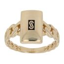 14ct Yellow Gold Monaco Classic Plain Link Signet Ring