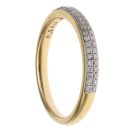 18ct Yellow Gold 0.20ct Brilliant Cut Diamond Two Row Fancy Ring