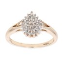 9ct Yellow Gold 0.25ct Brilliant Cut Diamond Cluster Ring