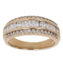 18ct Yellow Gold 1.00ct Brilliant and Baguette Cut Diamond Fancy Ring