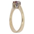 18ct Yellow Gold 0.10ct Diamond and Ruby Three Stone Ring