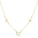 22ct Yellow Gold Green Cubic Zirconia Leaf Chain 16"
