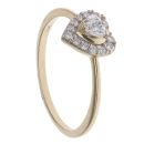 9ct Yellow Gold 0.35ct Heart Cut Cluster Ring