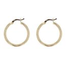 14ct Yellow Gold Patterned Hoop Earrings