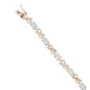 9ct Yellow Gold 0.05ct Diamond and Blue Topaz Bracelet 7.5"