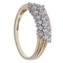 9ct Yellow Gold Cubic Zirconia Three Row Ring