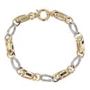 14ct Yellow And White Gold Twist Link 8" Bracelet
