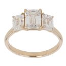 9ct Yellow Gold 3.00ct Emerald Cut Lab Grown Diamond Trilogy Ring